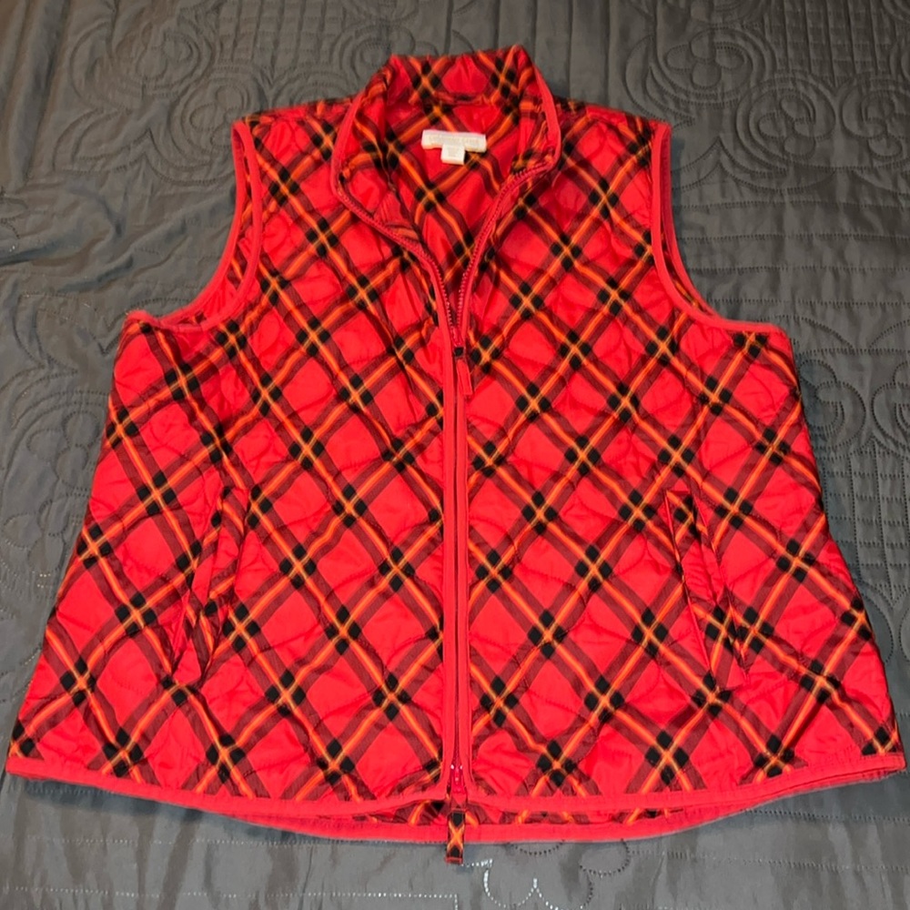 Coldwater Creek Plaid Vest PXL